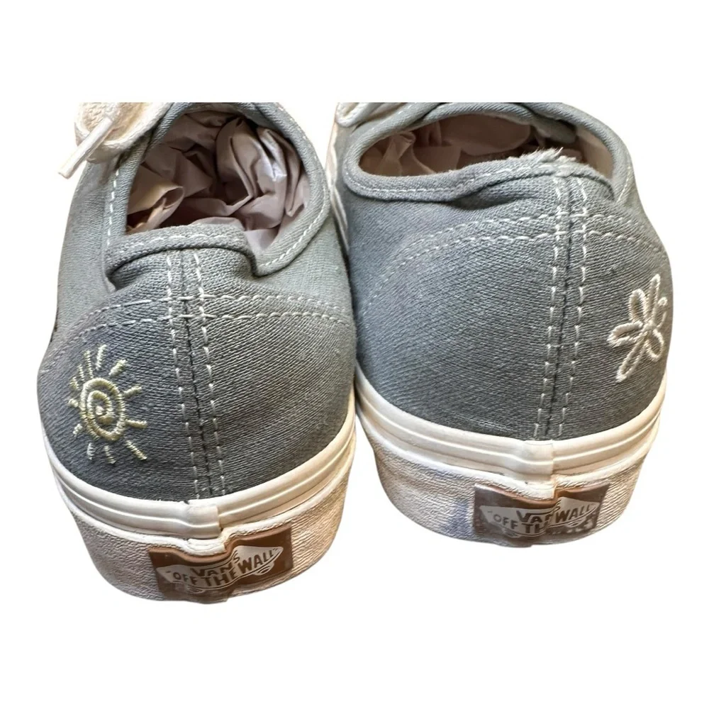 Vans‎ Authentic Peace Leaf Slate Blue Hemp Embroidered Sneakers Mens 7.5 Wmns 9